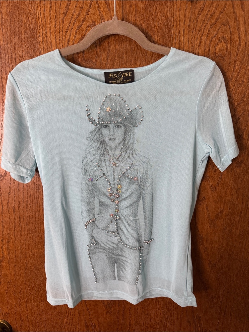 Foxfire Cowgirl Rhinestone Graphic Tee Women’s Large NWT Western